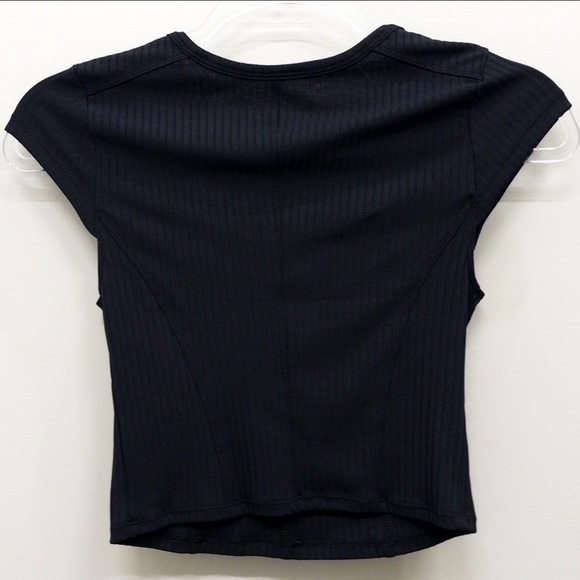 FP Movement Tempo Ribbed Baby Tee NWT Size XS in Black Free People Crop Top - Picture 6 of 9
